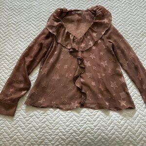 Ruffled Star Pattern Blouse - Blush